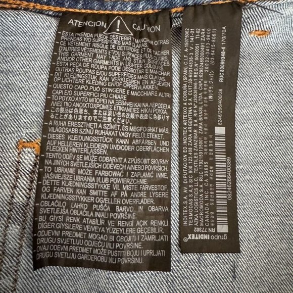 Zara Marine Straight High Waist Wide Leg Crop Retro Jeans Size 6 - Picture 7 of 8